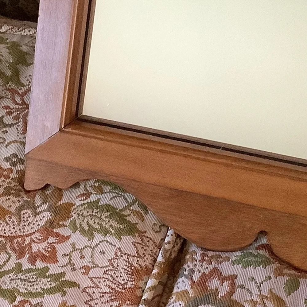 Mid 20th Century Wood Framed Mirror With American Eagle 23” X 14” Winchendon PA